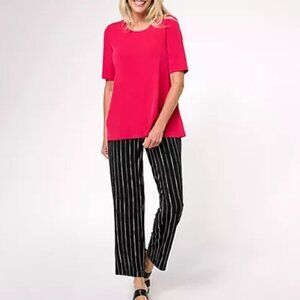 Susan Graver Liquid Knit Printed Ankle Pants Set, Sz Med